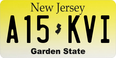 NJ license plate A15KVI