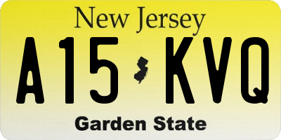 NJ license plate A15KVQ