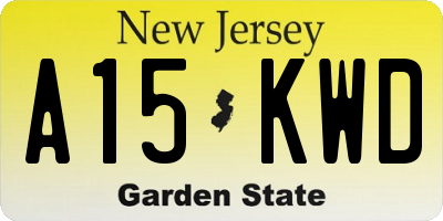 NJ license plate A15KWD