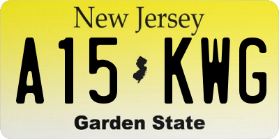 NJ license plate A15KWG