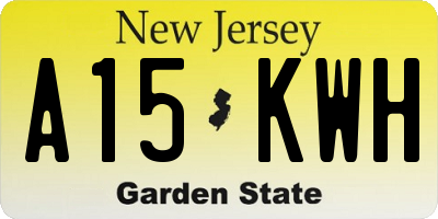 NJ license plate A15KWH