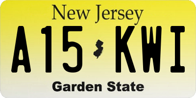 NJ license plate A15KWI