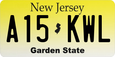 NJ license plate A15KWL