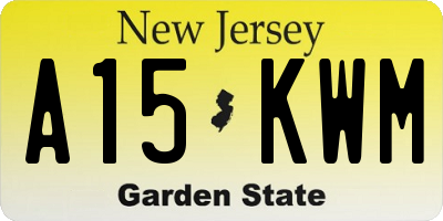 NJ license plate A15KWM