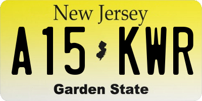 NJ license plate A15KWR