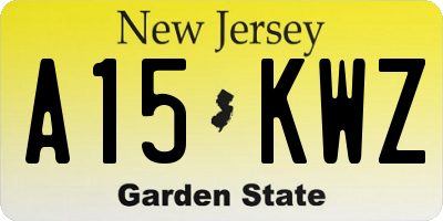 NJ license plate A15KWZ