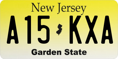 NJ license plate A15KXA