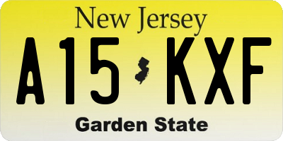 NJ license plate A15KXF