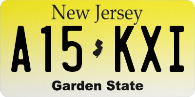 NJ license plate A15KXI