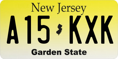 NJ license plate A15KXK