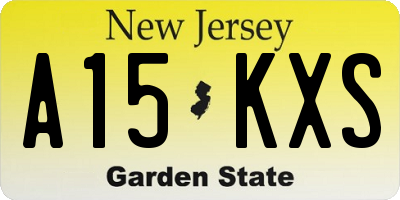NJ license plate A15KXS