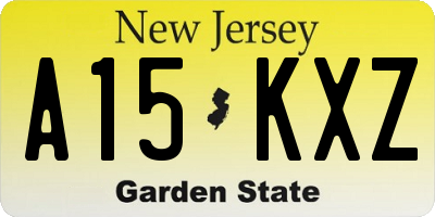 NJ license plate A15KXZ