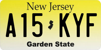 NJ license plate A15KYF