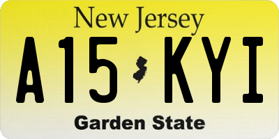 NJ license plate A15KYI