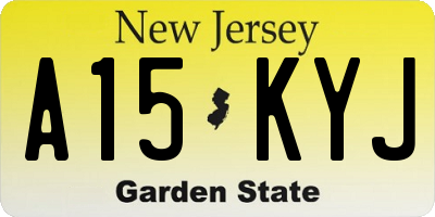 NJ license plate A15KYJ