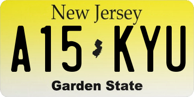 NJ license plate A15KYU