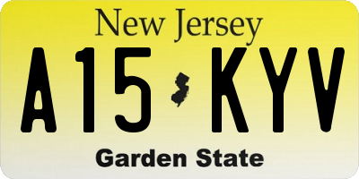 NJ license plate A15KYV