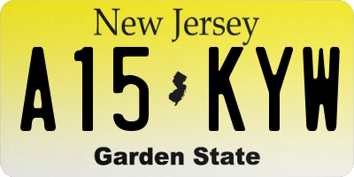 NJ license plate A15KYW