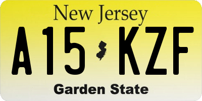 NJ license plate A15KZF