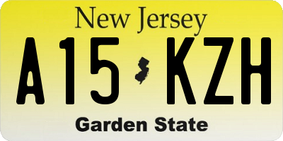 NJ license plate A15KZH