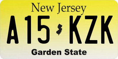 NJ license plate A15KZK