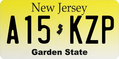 NJ license plate A15KZP