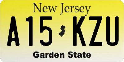 NJ license plate A15KZU