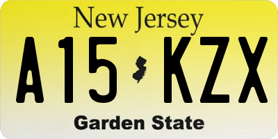 NJ license plate A15KZX