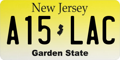 NJ license plate A15LAC