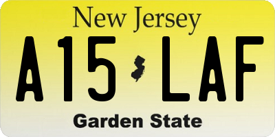 NJ license plate A15LAF