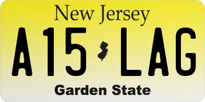 NJ license plate A15LAG