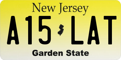 NJ license plate A15LAT