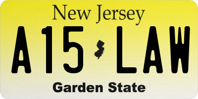 NJ license plate A15LAW