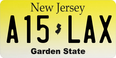 NJ license plate A15LAX