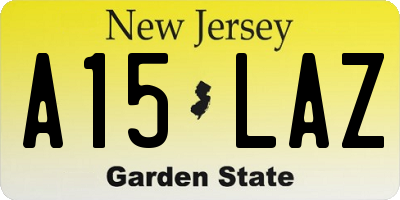 NJ license plate A15LAZ