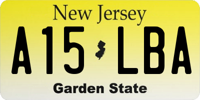 NJ license plate A15LBA