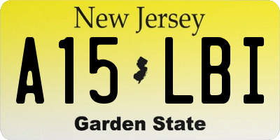 NJ license plate A15LBI