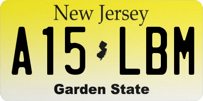 NJ license plate A15LBM