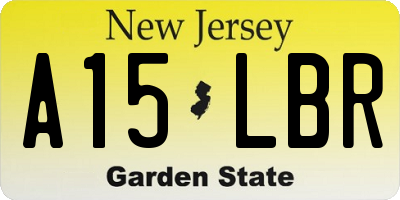 NJ license plate A15LBR