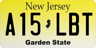 NJ license plate A15LBT
