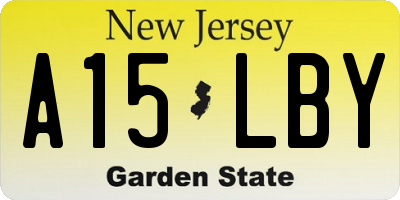 NJ license plate A15LBY
