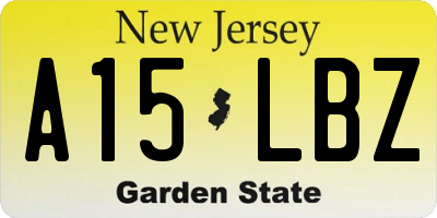 NJ license plate A15LBZ
