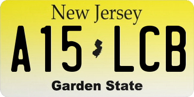 NJ license plate A15LCB