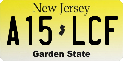 NJ license plate A15LCF