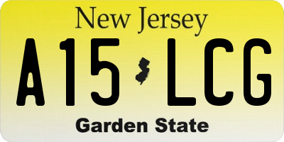 NJ license plate A15LCG