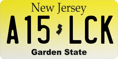 NJ license plate A15LCK