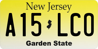 NJ license plate A15LCO