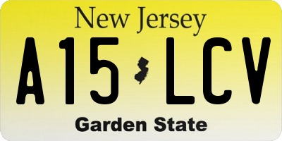 NJ license plate A15LCV