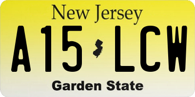 NJ license plate A15LCW