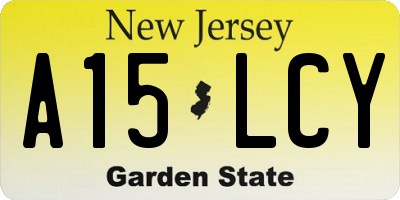 NJ license plate A15LCY